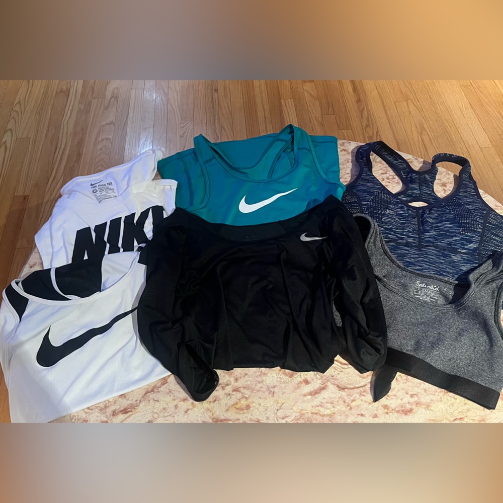 Nike Activewear Tops in Black, White, and Teal